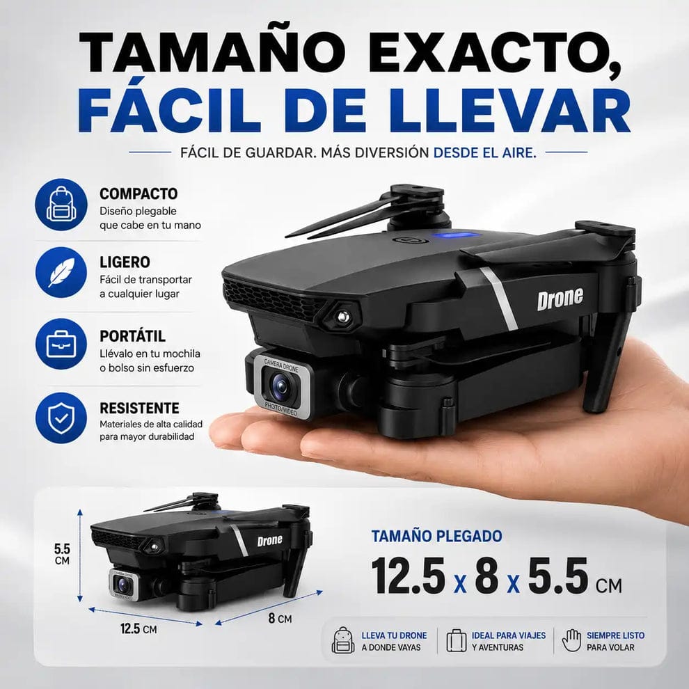 [OFERTA] - Dron E99 Max Sky Vision 4K + DOBLE BATERÍA + CONTROL PANTALLA CELULAR