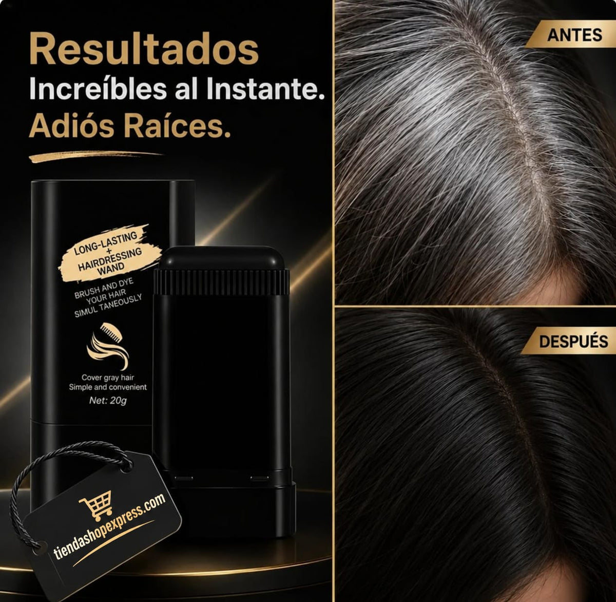 🔥56% DE DESCUENTO! Tinte en barra con peine aplicador 2 en 1 Cubre Canas al instante