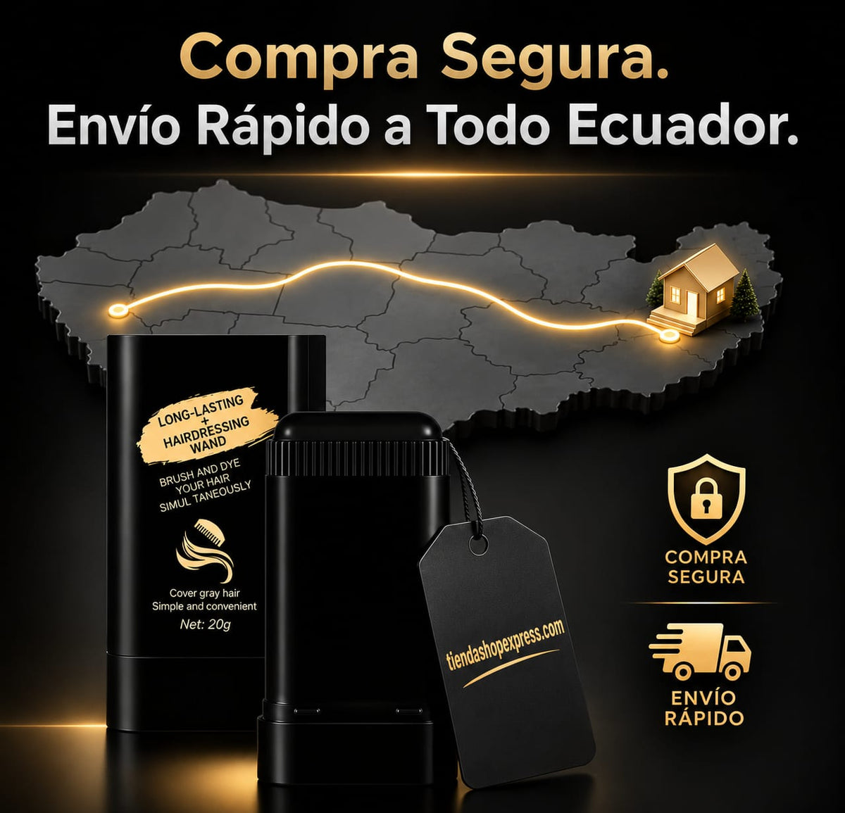 🔥56% DE DESCUENTO! Tinte en barra con peine aplicador 2 en 1 Cubre Canas al instante