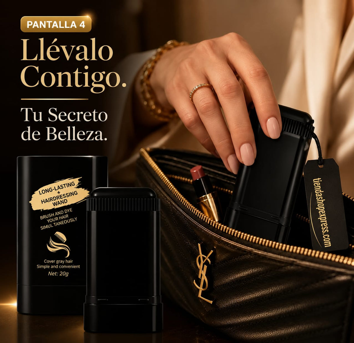 🔥56% DE DESCUENTO! Tinte en barra con peine aplicador 2 en 1 Cubre Canas al instante