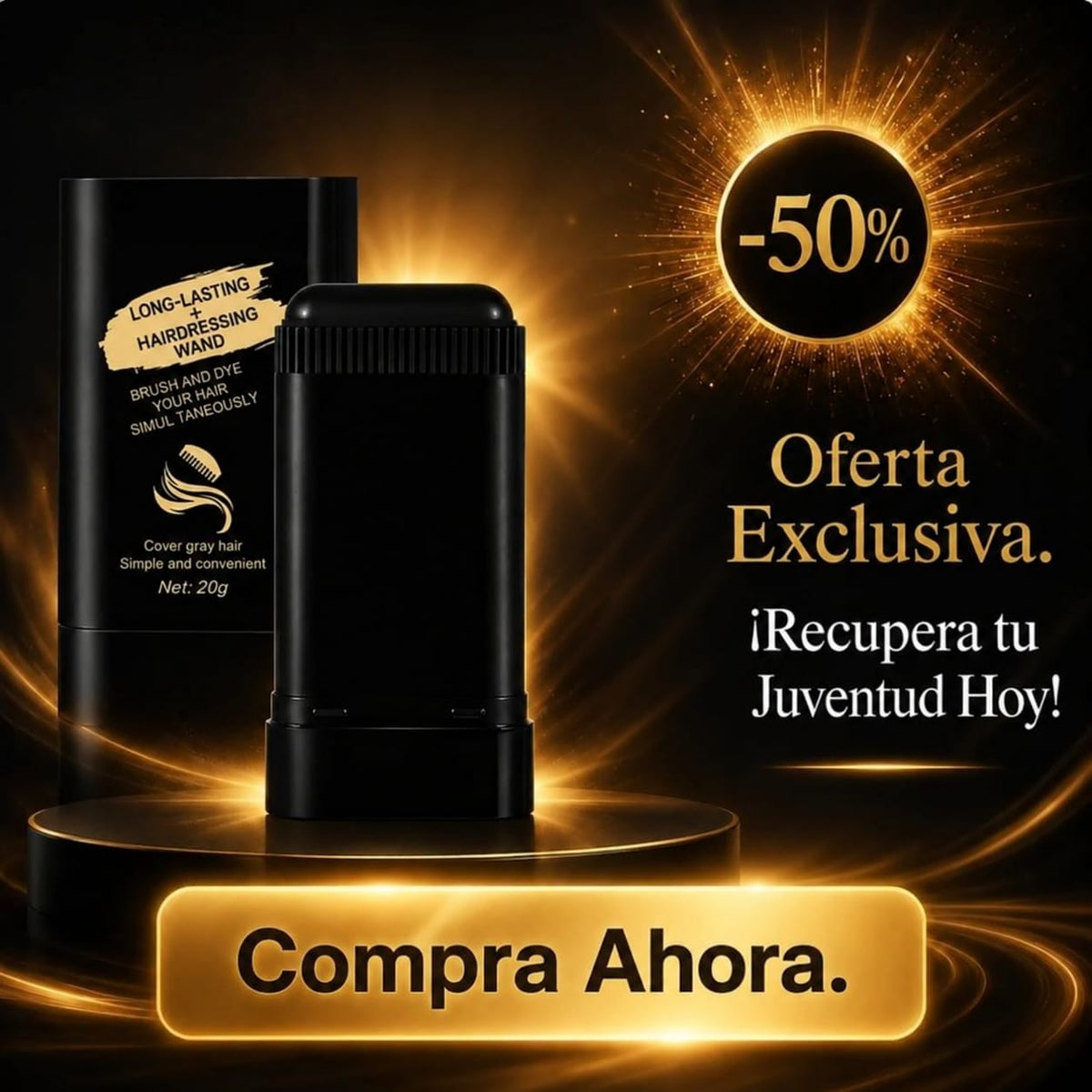 🔥56% DE DESCUENTO! Tinte en barra con peine aplicador 2 en 1 Cubre Canas al instante
