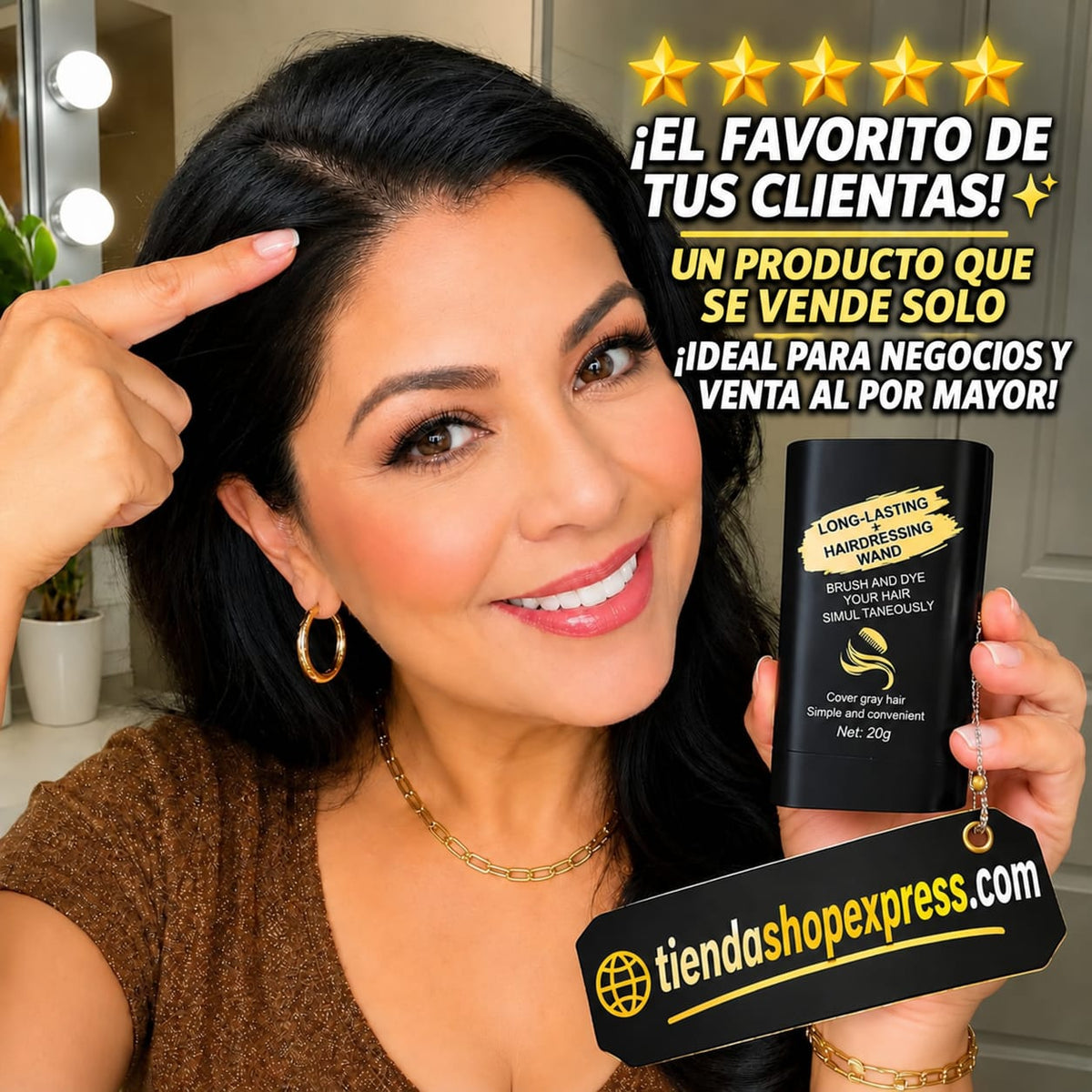 🔥56% DE DESCUENTO! Tinte en barra con peine aplicador 2 en 1 Cubre Canas al instante